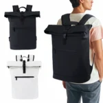 Waterproof Roll Top Backpack Large Capacity Business Casual Schoolbag Travel ...